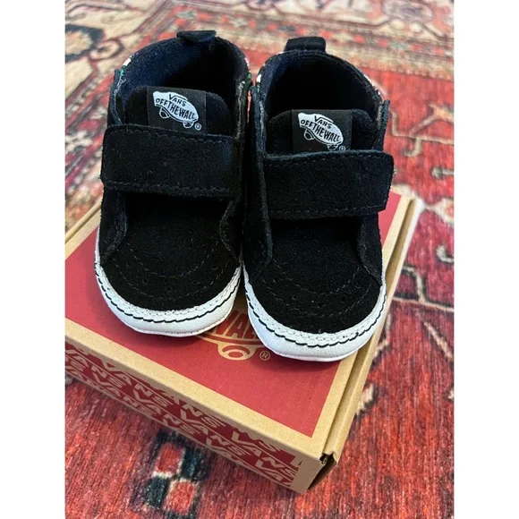 Vans Kids Black Floral Crib Shoes - Picture 3 of 5